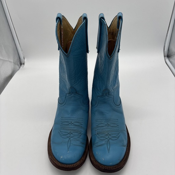 Logan Boot Company Distressed Turquoise Women's Cowgirl /western Boots Size 7